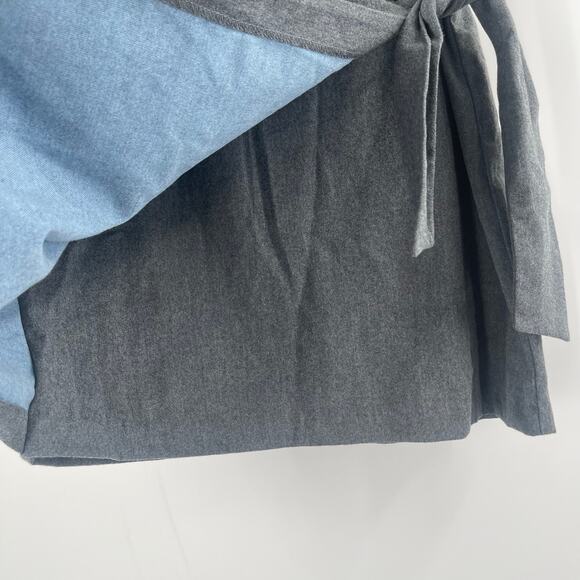 BANANA REPUBLIC Skirt Size 2 Flannel Faux Wrap Light Gray NWT A-Line Mini Preppy - Picture 13 of 16
